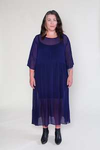 Aman Dress (Blue) Sheer