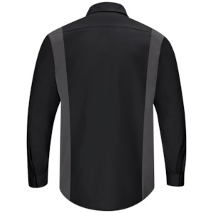 MEN'S LONG SLEEVE PERFORMANCE PLUS SHOP SHIRT WITH OILBLOK TECHNOLOGY BLACK/CHARCOAL