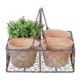 Aged Terracotta 4 Pot Wire Basket