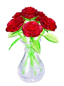 Crystal Puzzle – Six Red Roses in Vase – JAYZ International