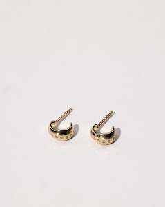 Marea Small Hoops, 9K Gold, Diamonds