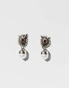 Amie Drop, Pink Topaz, Silver