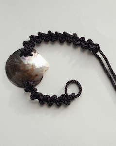 Mother of Pearl Braided Belt, Liquorice