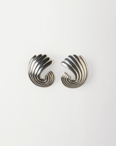 Recycled Sterling Silver: Deco Earrings, Silver