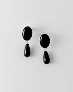 Midnight Earrings, Black Onyx, Silver
