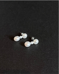 Last: Three White Pearl Drop Earrings