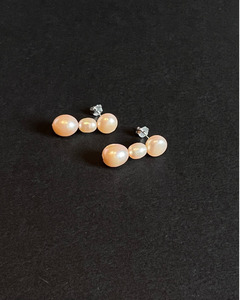Last: Three Pink Pearl Drop Earrings