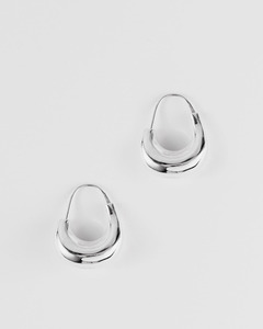 Recycled Sterling Silver: Wave Hoops, Silver