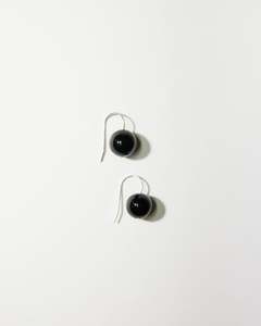 Under 500: Rosette Drop Black Onyx Earrings