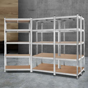 Garage Shelving: Giantz 5x1.8M Garage Shelving Warehouse Rack Pallet Racking Storage Shelf Silver