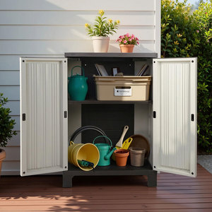 Garage Shelving: Gardeon Outdoor Storage Cabinet Box 92cm Lockable Cupboard Sheds Garage Adjustable Beige