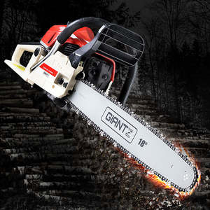 Chainsaw: Giantz Chainsaw Petrol 75CC 18" Bar Commercial E-Start Pruning Chain Saw