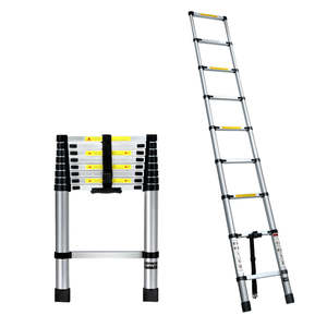 Telescopic Ladder: Giantz 2.6M Telescopic Ladder Aluminium Extension Extendable Steps Adjustable Height