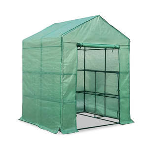 Greenhouses: Green Fingers Greenhouse 1.4x1.55x2M Walk in Green House Tunnel Plant Garden Shed 8 Shelves