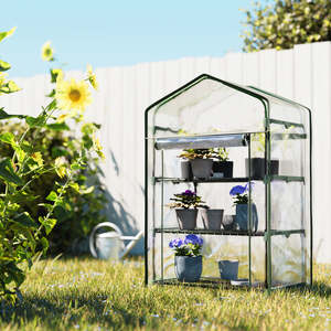 Greenhouses: Greenfingers Greenhouse 3 Tiers Mini Green House Garden Bed Planter Box 1.28x0.7x0.5M