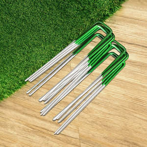 Artificial Grass: Prime Turf Artificial Grass 200pcs Synthetic Pins Fake Lawn Turf Weed Mat Pegs Joining Tape