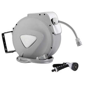 Water Hose Reel 10M Retractable Auto Rewind Garden Spray Gun