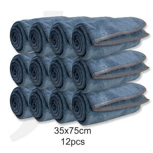 JC Salon Towel Soften Microfiber Blue Grey 35x75cm 12pcs J2TUG