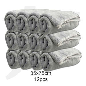 JC Salon Towel Soften Microfiber Light Grey 35x75cm 12pcs J26TLM