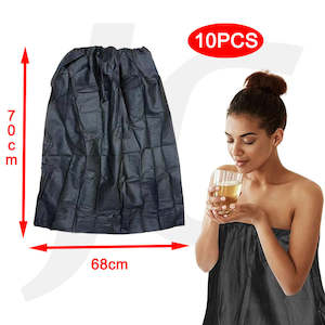 Gloves Mask Cap Disposable: Disposable Spa Wrap Bathrobe Skirt For Skin Care 70x68cm Black 10pcs J26BCM
