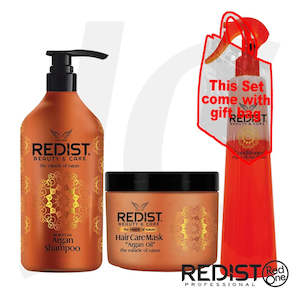REDIST Argan Shampoo Conditioner Mask Set With Gift Bag 500x2+400ml J14ETG*