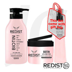 Shampoo Conditioner Treatment: Redist Biotin Shampoo Conditioner Mask Set With Gift Bag 500+300+200ml J14BWT*