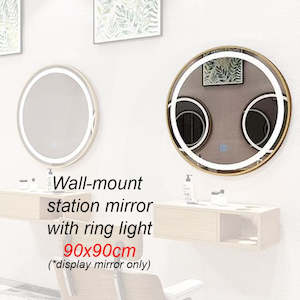 [Wall Mount Service Not Included] Wall-mount Station Mirror With Ring Light Roun&hellip;