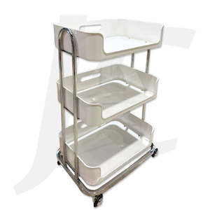 Trolley Chair Station Basin Table: Beauty Trolley White And Silver A77 J34RWA