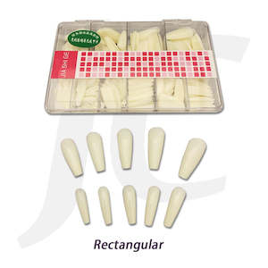 JIA SHI GE Plastic Nail Tips Rectangular Natural Color 500pcs J84TCN