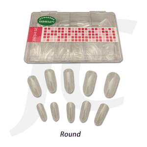 JIA SHI GE Plastic Nail Tips Round Clear Color 500pcs J84TRC
