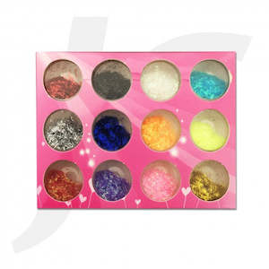 Sequin Glitter Powder: Nail Glitter 12 in 1 Red Box 44509 J85G09