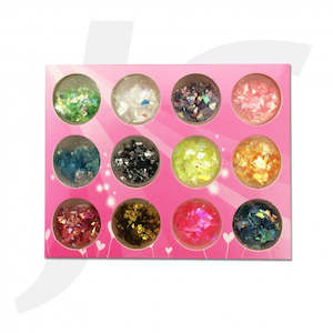 Nail Glitter 12 in 1 Red Box 44510 J85G10