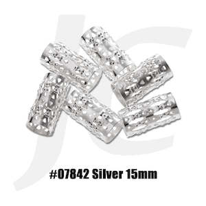 Beauty Town Aluminum Braiding Beads #07842 Silver 15mm J17AS5