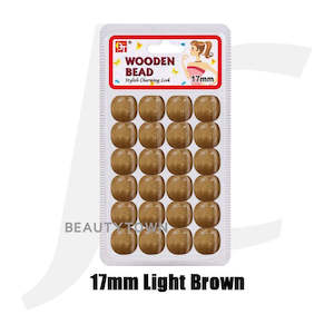 Beauty Town Wooden Braiding Beads 17mm light Brown J17LB7