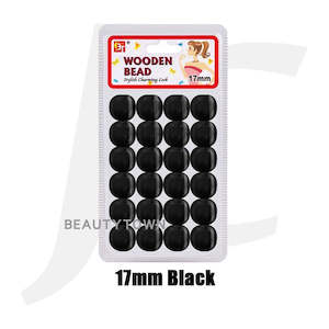 Beauty Town Wooden Braiding Beads 17mm Black J17BK7