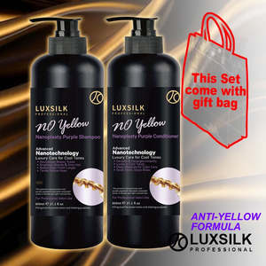 LUXSILK No Yellow Nanoplasty Purple Shampoo Conditioner Set 800mlx2 J16NLT*