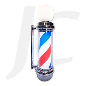 Barber Pole Silver With Bulb At Top 60cm A60 J35BSS