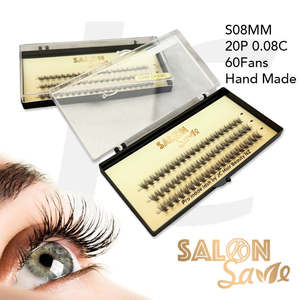 SALON Save Professional Fan Eyelash Extension Hand Made S08MM 20P 0.08C 60Fans J71JMF