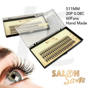SALON Save Professional Fan Eyelash Extension Hand Made S11MM 20P 0.08C 60Fans J71JDE