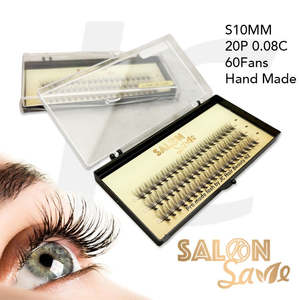 SALON Save Professional Fan Eyelash Extension Hand Made S10MM 20P 0.08C 60Fans J71JSP