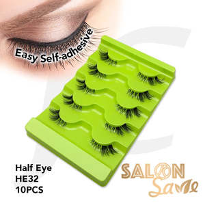 Whole Eyelash: SALON Save Easy Self-adhesive Eyelash Half Eye HE32 10pcs J72SHV*