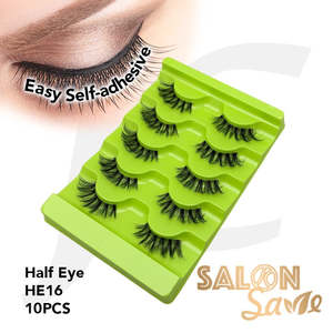 SALON Save Easy Self-adhesive Eyelash Half Eye HE16 10pcs J72HVV*