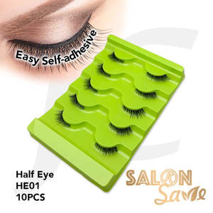 SALON Save Easy Self-adhesive Eyelash Half Eye HE01 10pcs J72GUO*