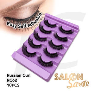 SALON Save Easy Self-adhesive Eyelash Russian Curl RC62 10pcs J72USE*