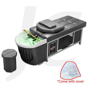 Trolley Chair Station Basin Table: Shampoo Basin Unit 3 in 1 SPA With Water Circulation & Aromatic Steam Function With Stool YC-TL J34SFW