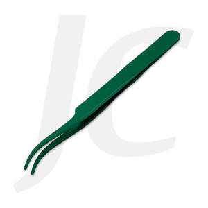 Eyelash Tweezers Accessories: Eyelash Tweezers Basic Curl-tip Green J73EAS