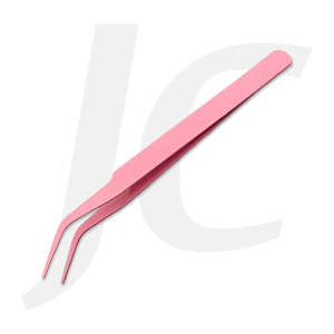 Eyelash Tweezers Basic Curved-tip Pink J73PKU