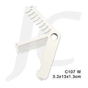 Comb Brush Roller Clip: Pocket Fodable 2-in-1 Fidget Spinning Comb 3.2x13x1.3cm C107 White J23CPP