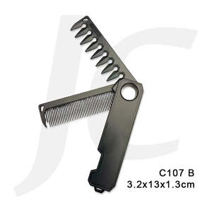 Comb Brush Roller Clip: Pocket Foldable 2-in-1 Fidget Spinning Comb 3.2x13x1.3cm C107 Black J23CST