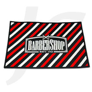 Barber Tool Matt With Black White Red Strip and Barbershop Logo 45x30cm J27RTP